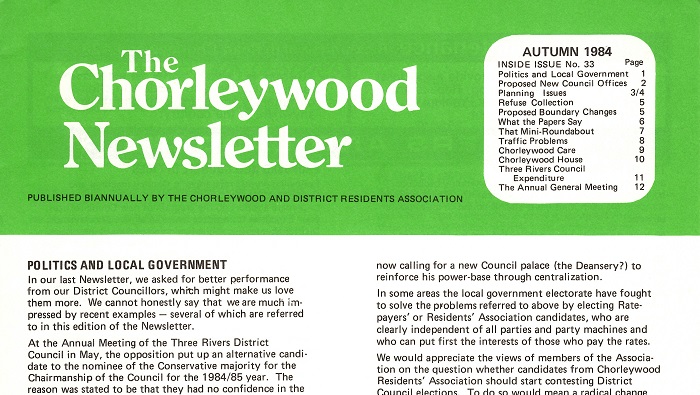 Chorleywood Newsletter Autumn 1984